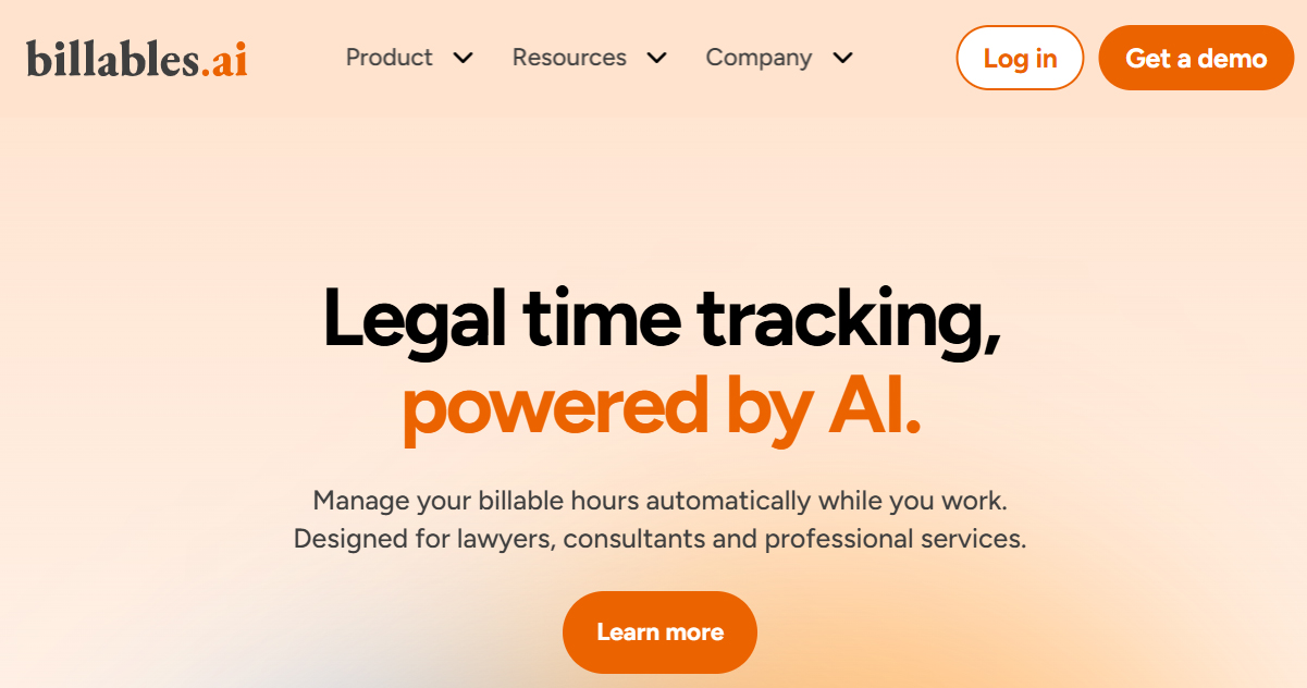 Billables AI website