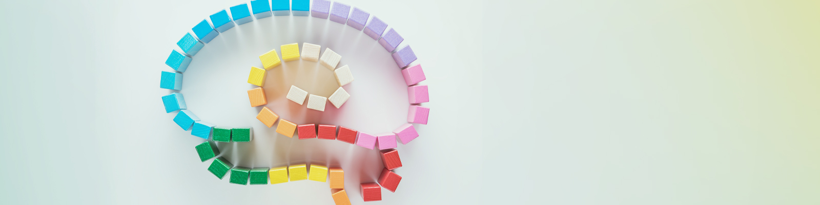 brain-shaped rainbow blocks