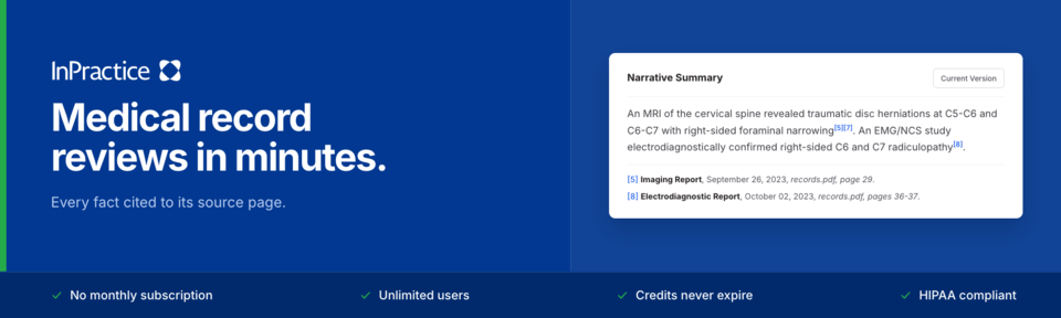 InPractice InPractice AI Medical Record Summaries and Chronologies