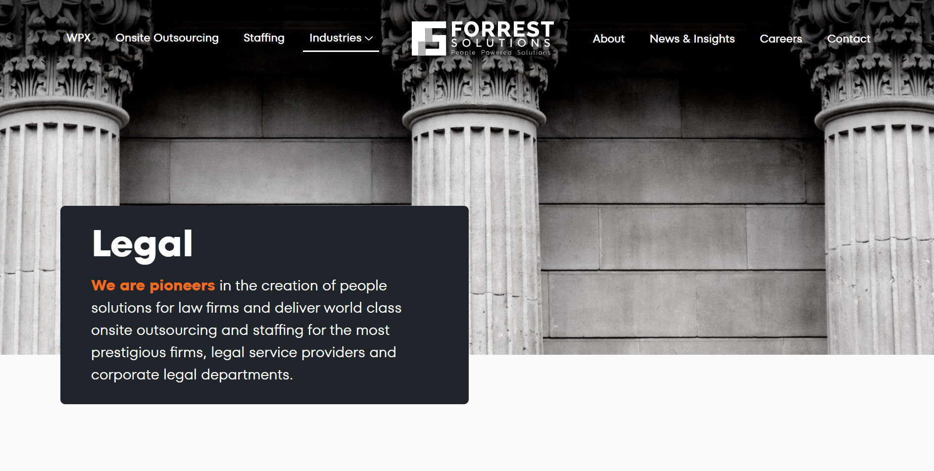 Forrest Solutions Legal website