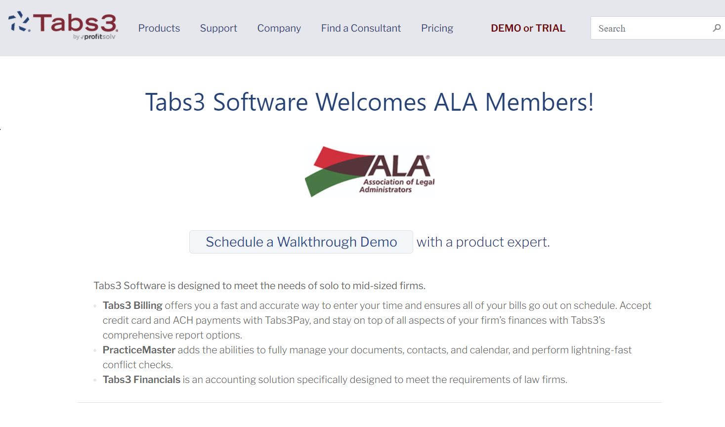 Tabs3 Software website
