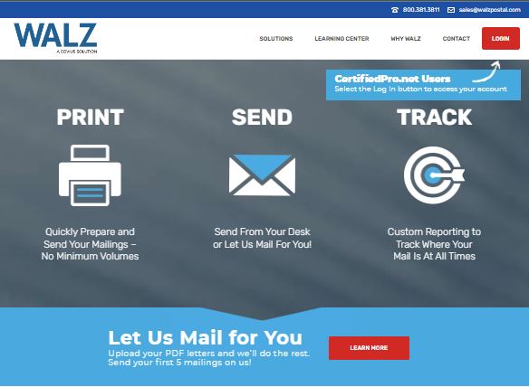 WALZ Mail Automation website