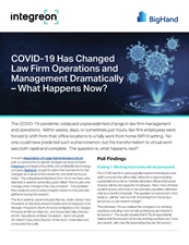 COVID 19 Has Changed Law Firm Operations and Management Dramatically